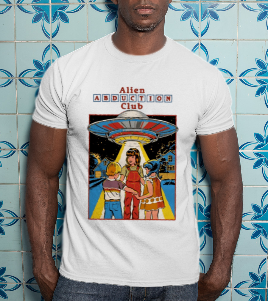 Alien Abduction Club UFO Extraterrestrial Beam On Children Scene T-Shirt