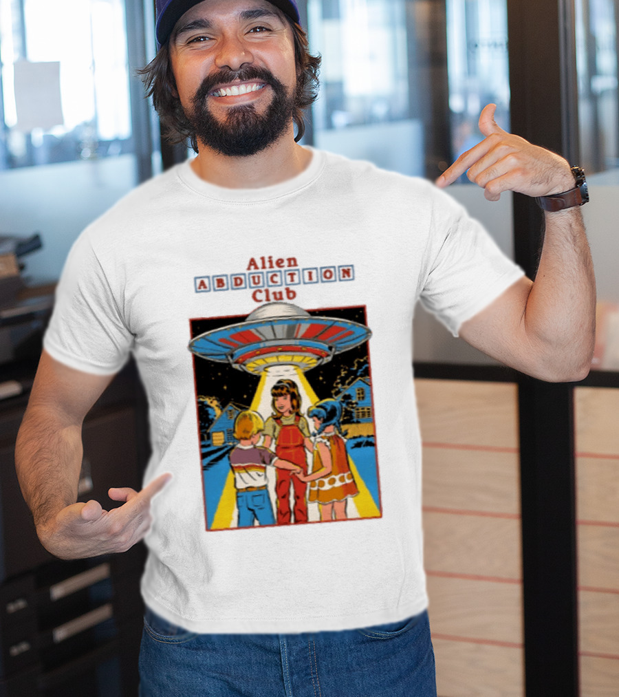 Alien Abduction Club UFO Extraterrestrial Beam On Children Scene T-Shirt