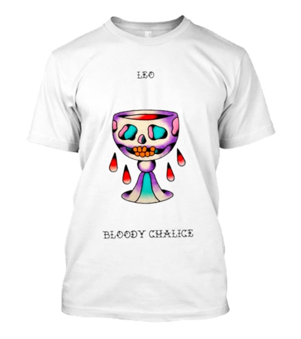 Leo Zodiac Skull Chalice With Blood Drops T-Shirt