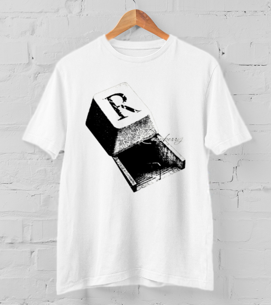 R Raspberry Minimalist Keyboard Key Block T-Shirt