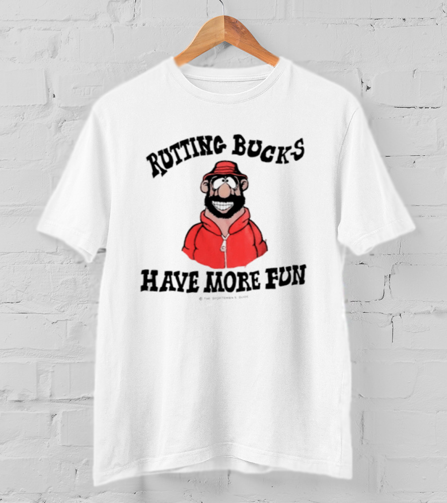 Rutting Bucks Have More Fun Cartoon Character Red Jacket T-Shirt