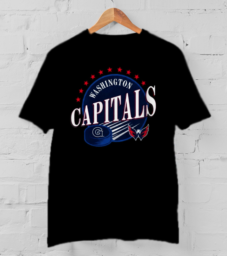Washington Capitals Georgetown University 2026 27 Hockey Team Collaboration T-Shirt