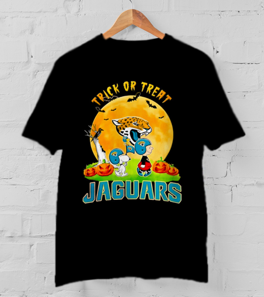 Trick Or Treat Jacksonville Jaguars Peanuts Halloween Abbey Road 2026 T-Shirt