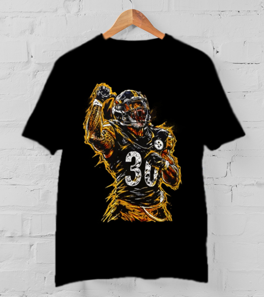 Pittsburgh Steelers Jaylen Warren 30 Scream NFL Football Player T-Shirt