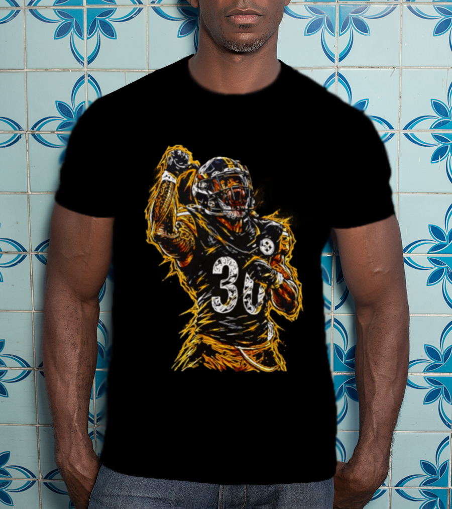 Pittsburgh Steelers Jaylen Warren 30 Scream NFL Football Player T-Shirt