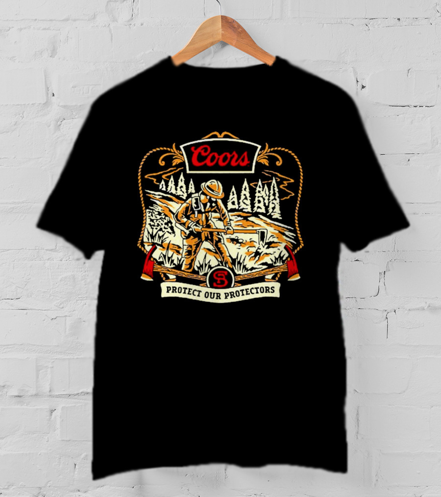 Coors Protect Our Protectors Wildland Firefighter Forest Scene T-Shirt