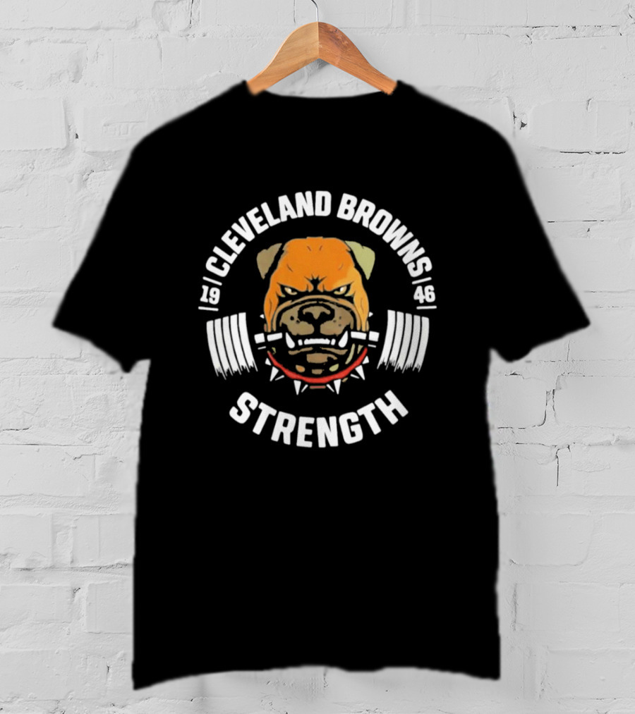 Cleveland Browns Strength Barbell Dog T-Shirt