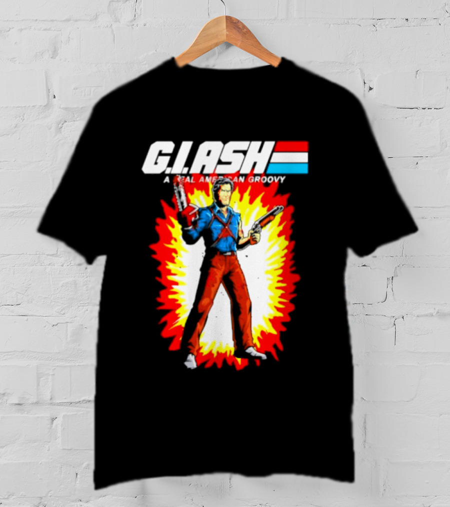 G.I. Ash A Real American Groovy Evil Dead Character Explosion T-Shirt