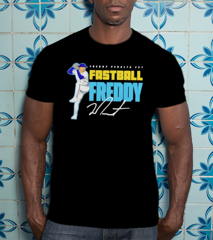 Freddy Peralta #51 Fastball Freddy Signature Pitching Pose T-Shirt