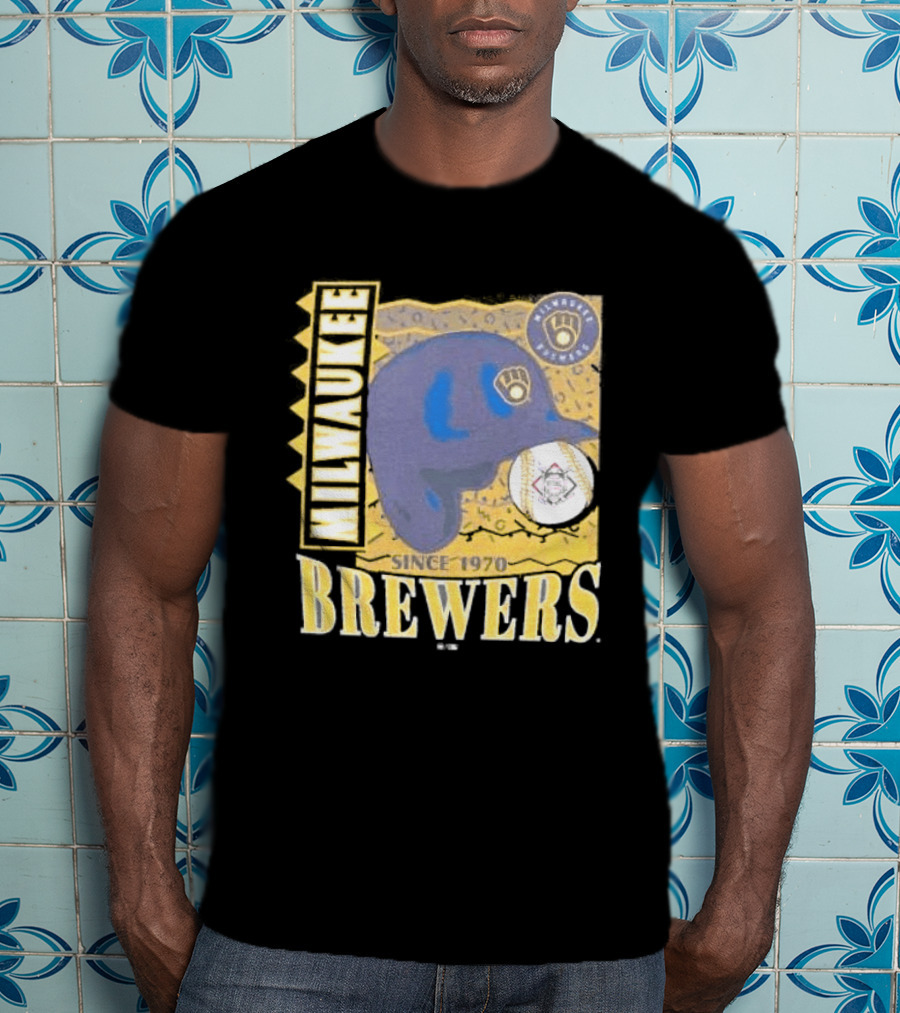 Milwaukee Brewers Since 1970 Helmet T-Shirt