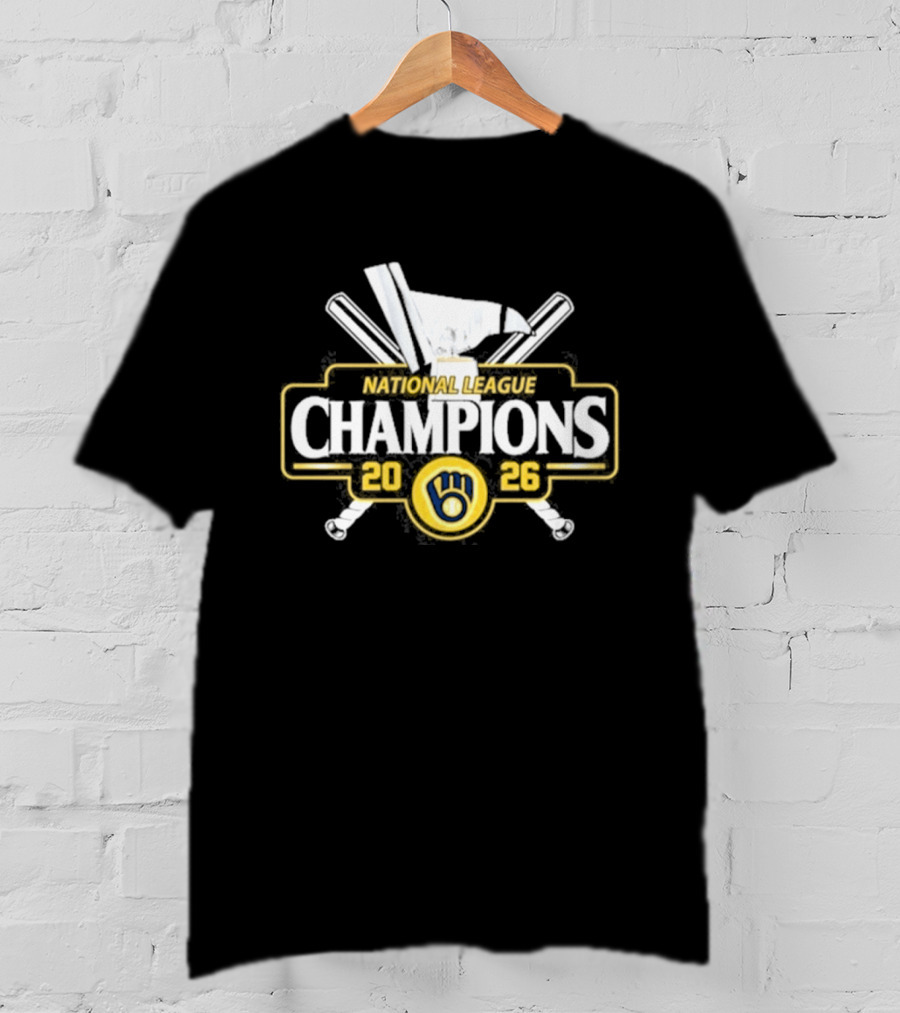 Milwaukee Brewers 2026 National League Champions Baseball Trophy T-Shirt