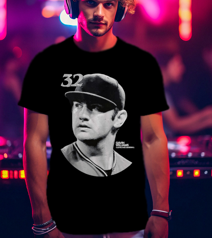 Gavin Williams 32 Cleveland Guardians Vintage Lineage Series T-Shirt