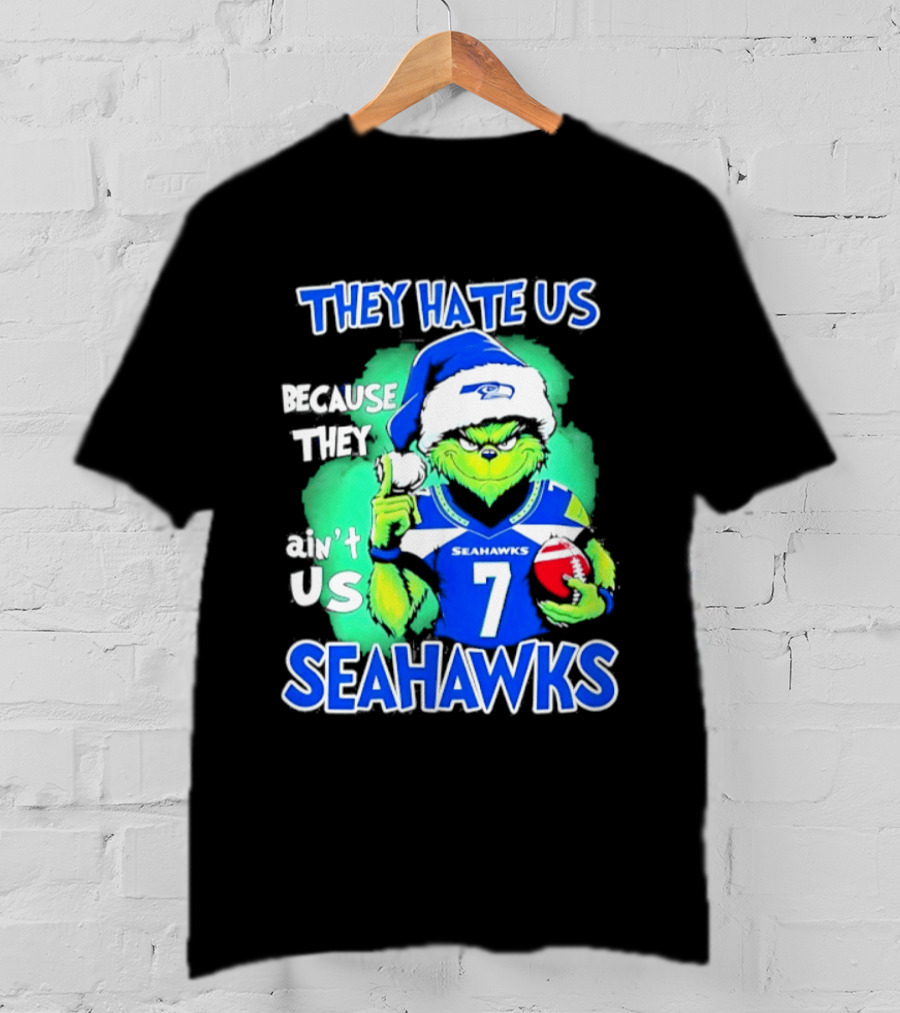 Grinch Seahawks 2026 Christmas They Hate Us Because They Ain't Us T-Shirt
