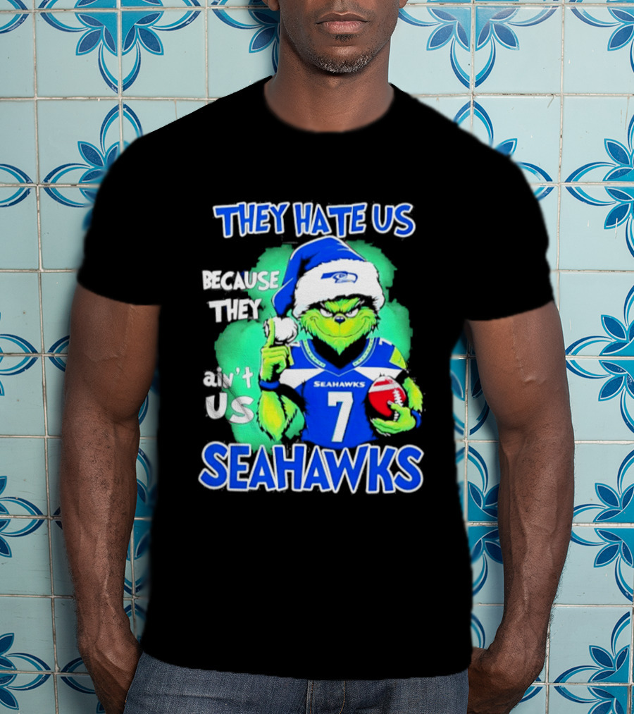 Grinch Seahawks 2026 Christmas They Hate Us Because They Ain't Us T-Shirt