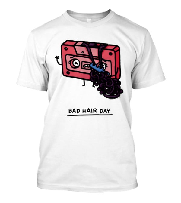 Bad Hair Day Cassette Tape Music Humor Retro 90s T-Shirt
