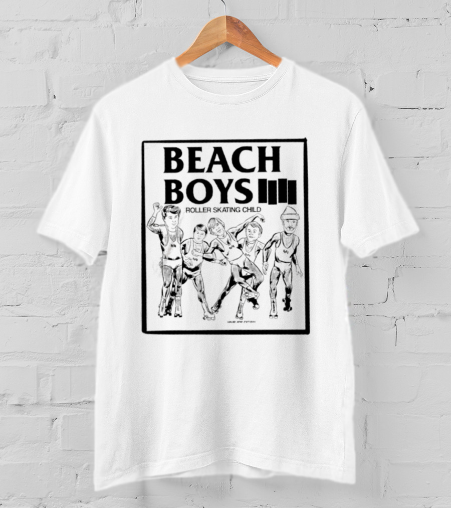 BEACH BOYS Roller Skating Child Black Flag T-Shirt