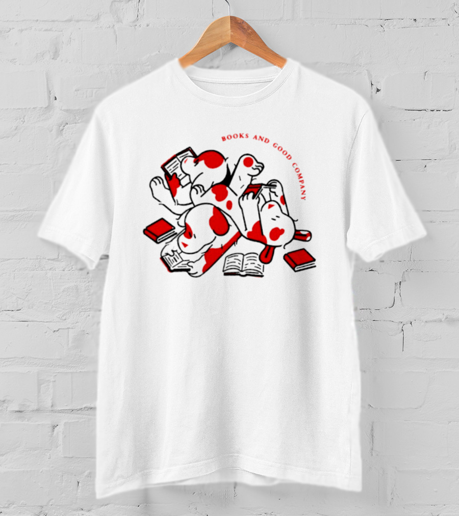 Books And Good Company Reading Dogs Bookworm T-Shirt