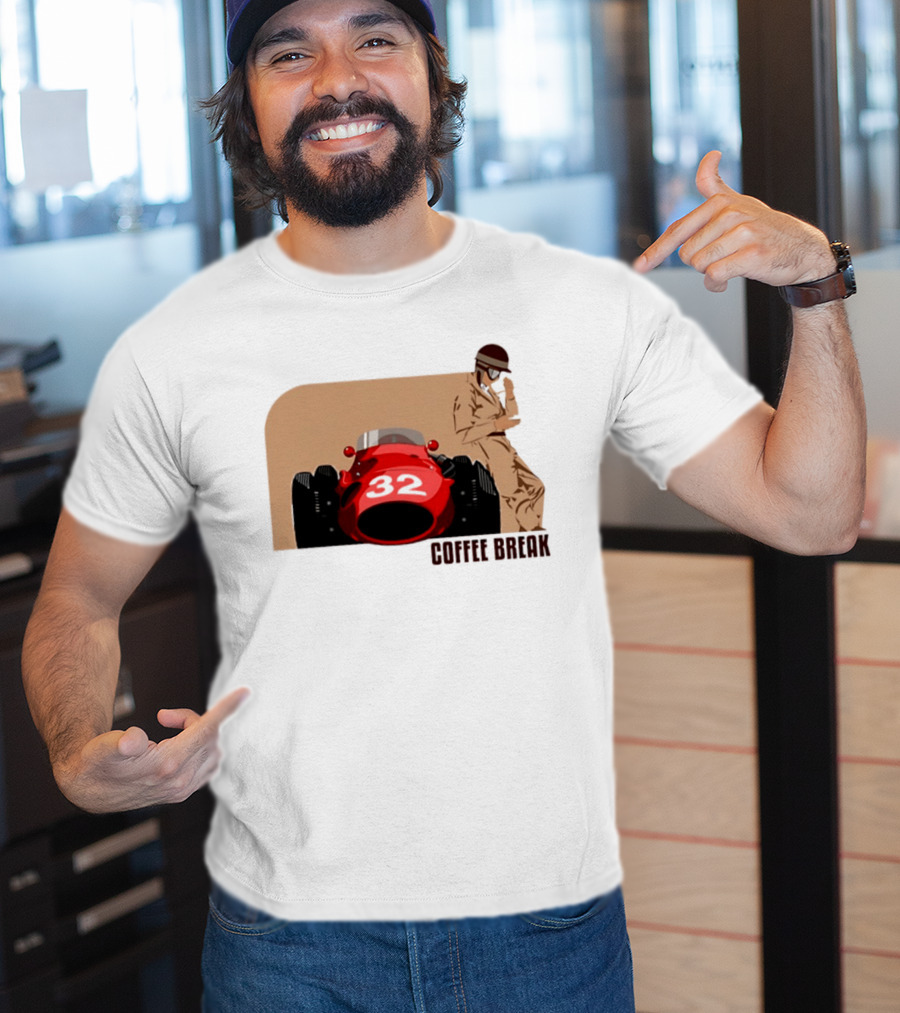 Coffee Break 32 Race Car Driver Vintage Racing T-Shirt
