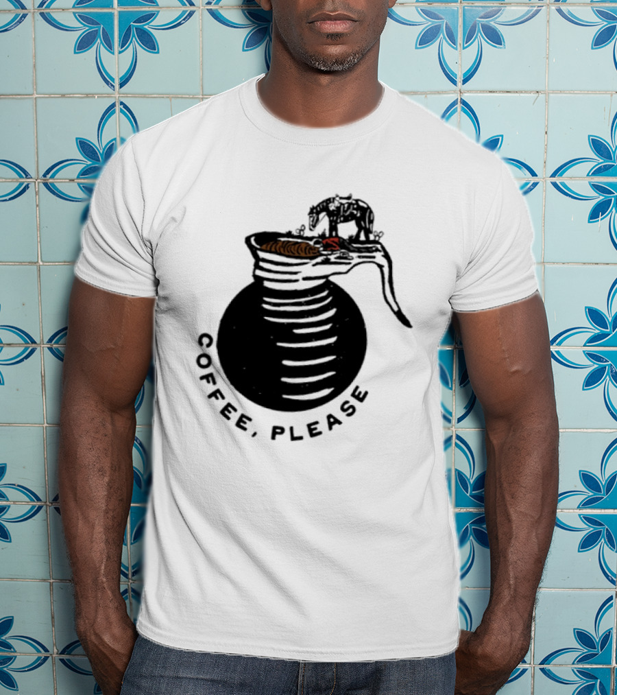 Coffee Please Cowboy And Horse Western Pot T-Shirt