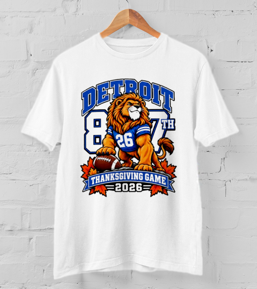 Detroit Lions 87th Thanksgiving Game 2026 Lion Football 26 T-Shirt