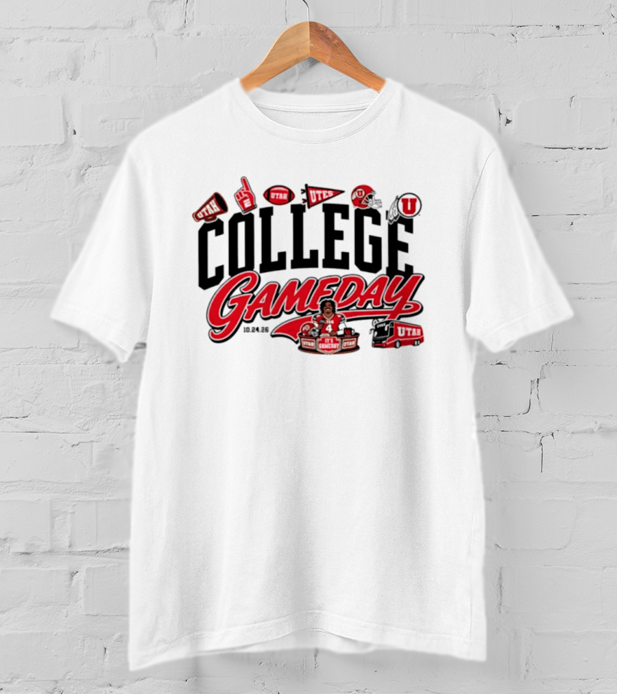 Devon Dampier Utah Utes 2026 ESPN College Gameday Week 8 Football Helmets And Cheer T-Shirt