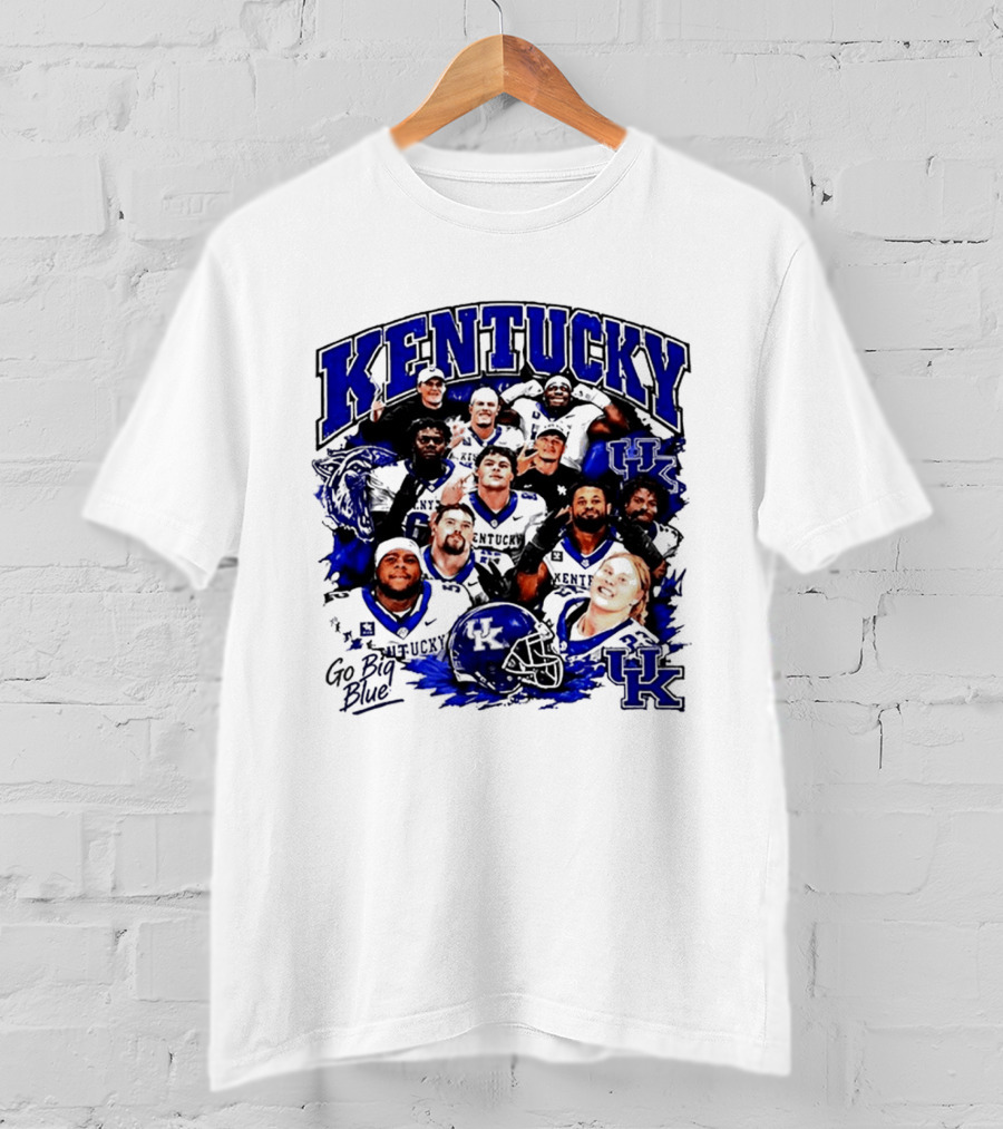 Kentucky Wildcats Go Big Blue Team UK Football Players T-Shirt