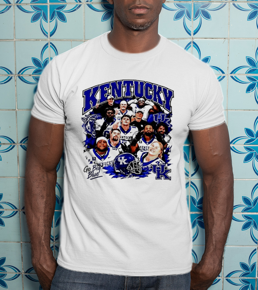 Kentucky Wildcats Go Big Blue Team UK Football Players T-Shirt