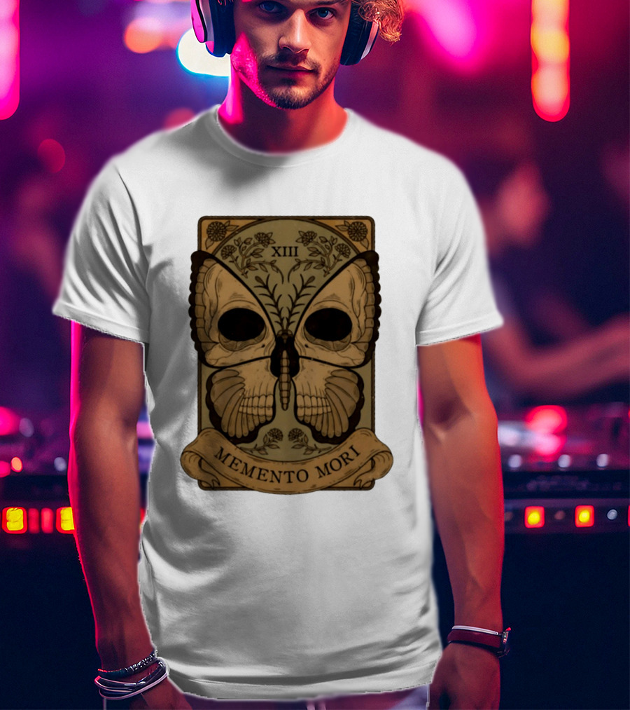 Memento Mori XIII Butterfly Skull Tarot Card T-Shirt