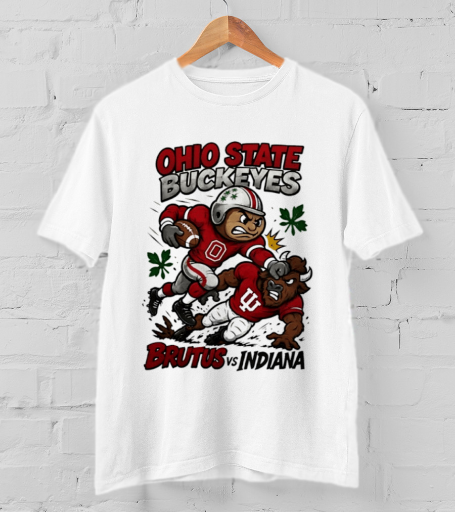 Ohio State Buckeyes Brutus Vs Indiana Hoosiers Rivals Football Showdown T-Shirt