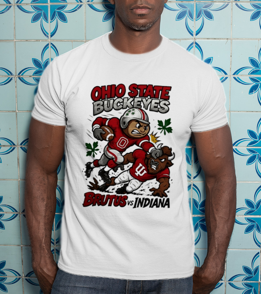Ohio State Buckeyes Brutus Vs Indiana Hoosiers Rivals Football Showdown T-Shirt