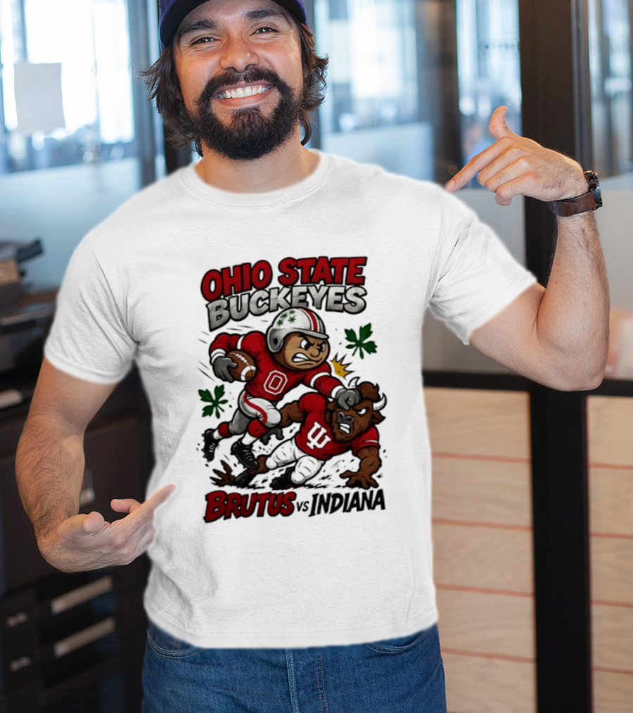 Ohio State Buckeyes Brutus Vs Indiana Hoosiers Rivals Football Showdown T-Shirt