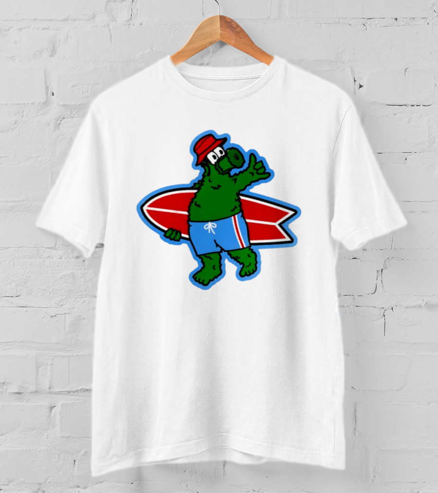 Phillie Phanatic Philadelphia Phillies Surfing Mascot 2026 Baseball T-Shirt