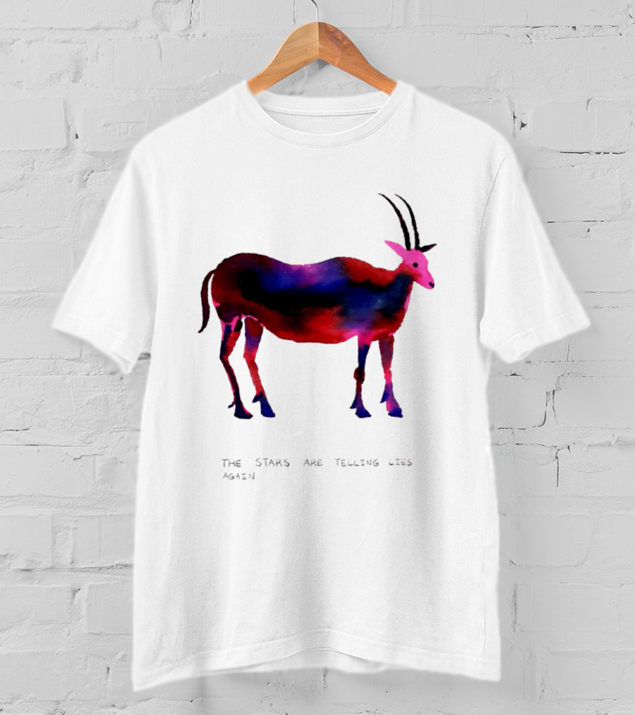 The Stars Are Telling Lies Again Astrology Watercolor Goat T-Shirt