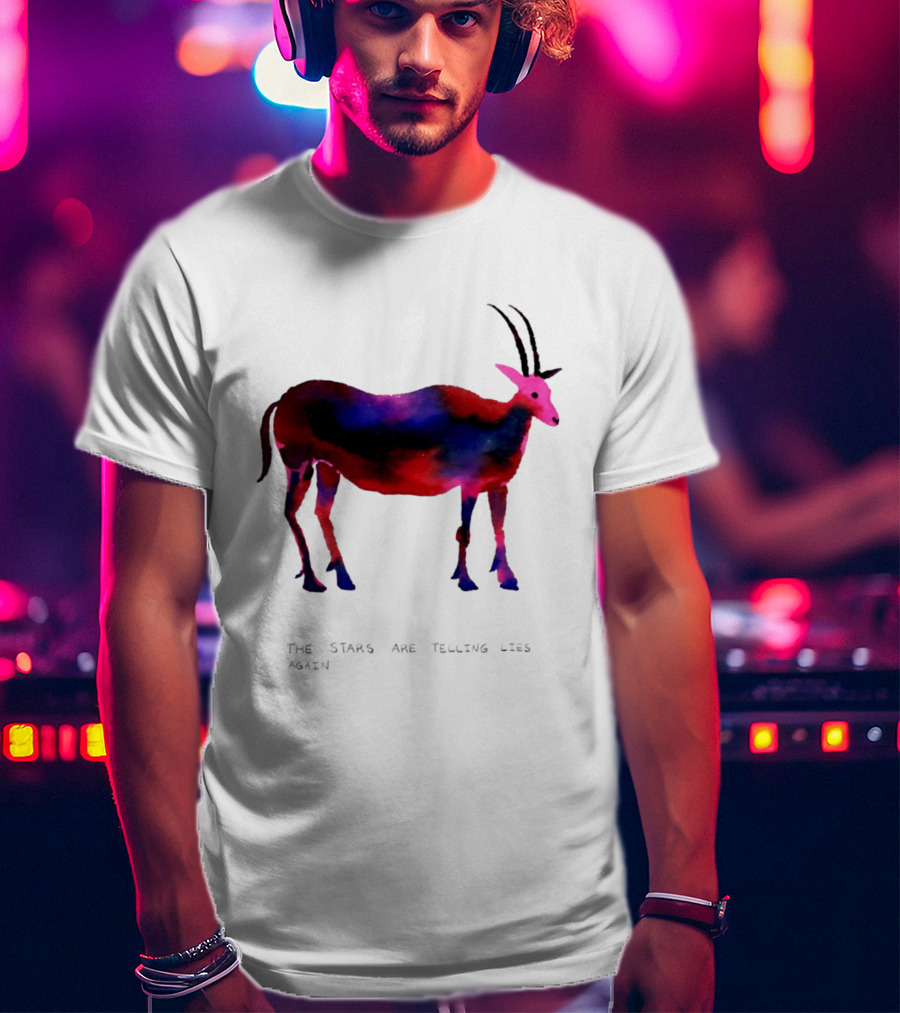 The Stars Are Telling Lies Again Astrology Watercolor Goat T-Shirt
