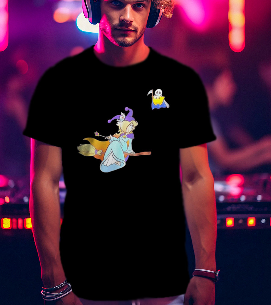 Rosalina Witch Broomstick With Luma Halloween Magic Adventure T-Shirt