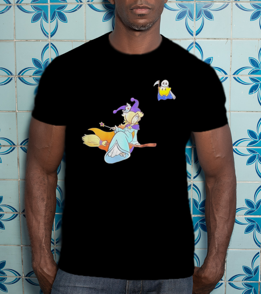 Rosalina Witch Broomstick With Luma Halloween Magic Adventure T-Shirt