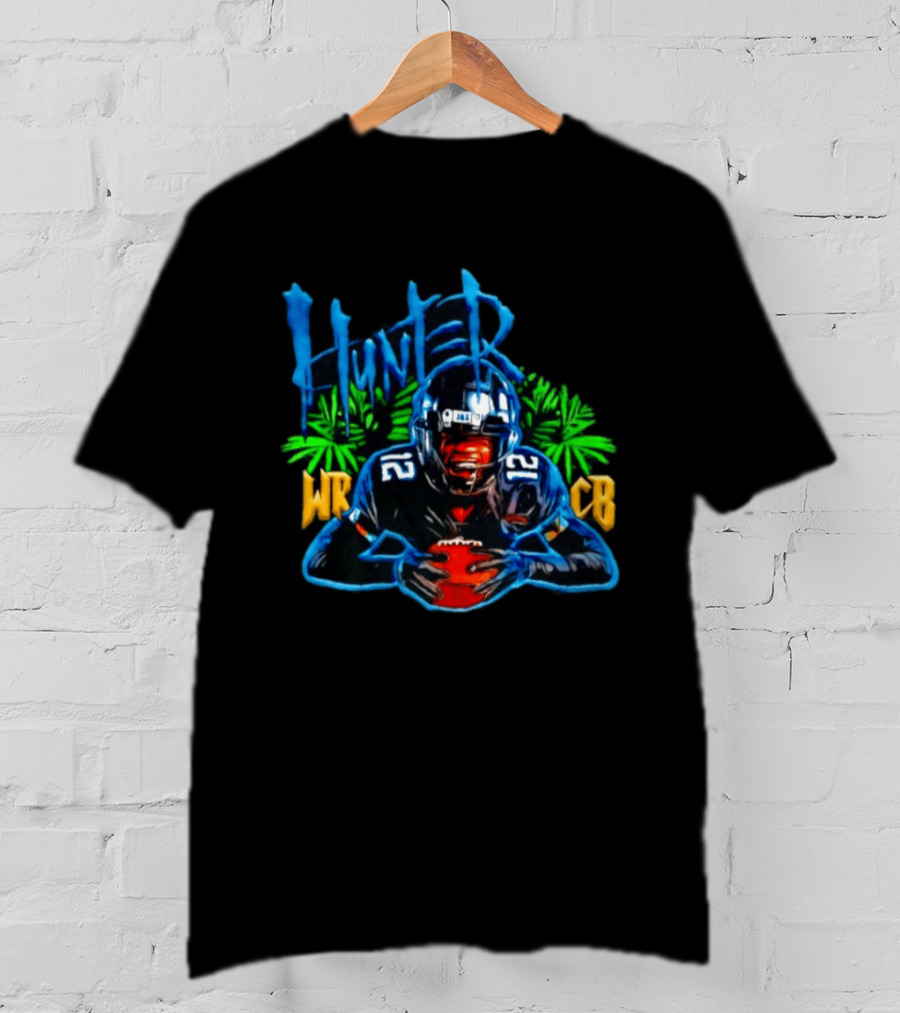 Travis Hunter Jacksonville Jaguars WR CB Football Player Holding Ball T-Shirt