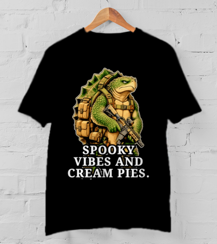 Turtle Soldier Spooky Vibes And Cream Pies T-Shirt