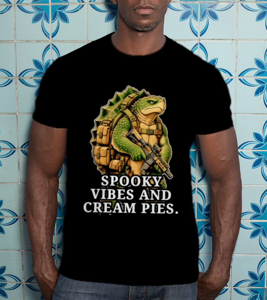 Turtle Soldier Spooky Vibes And Cream Pies T-Shirt