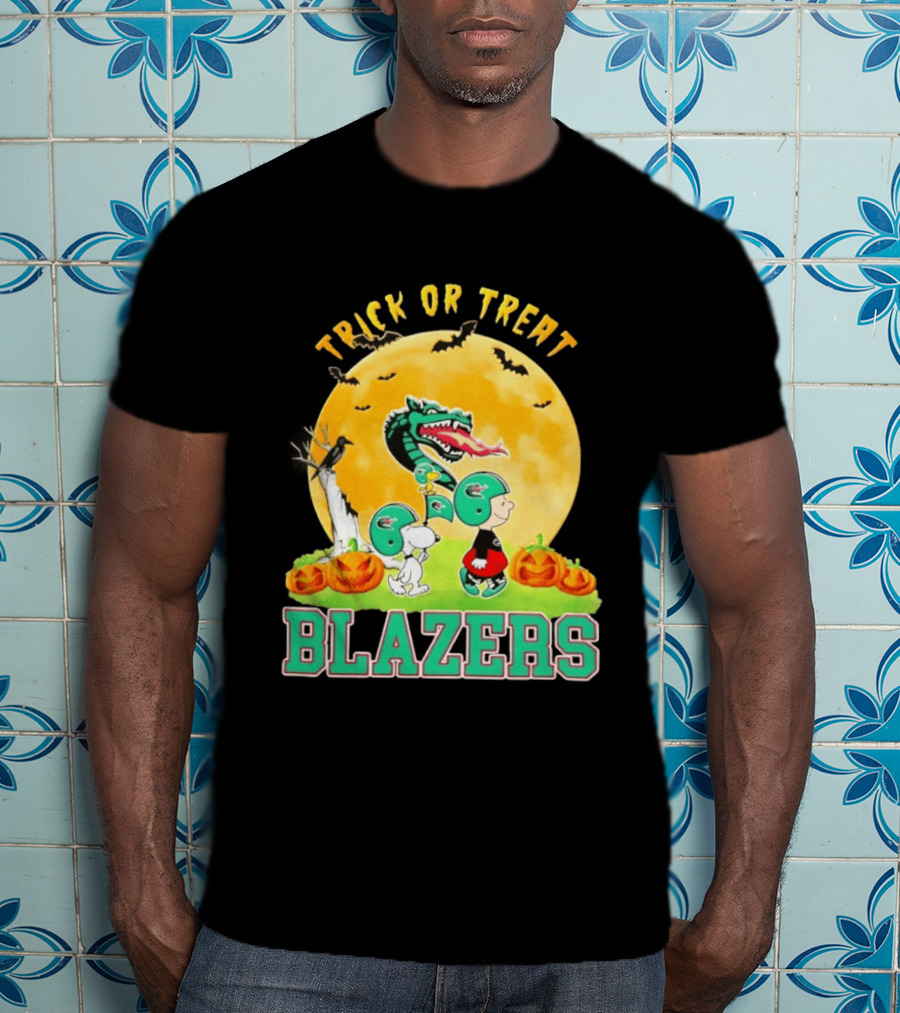 UAB Blazers Peanuts Halloween Trick Or Treat Abbey Road 2026 T-Shirt