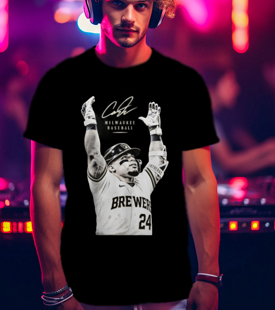 William Contreras Milwaukee Brewers 24 Victory Celebration T-Shirt
