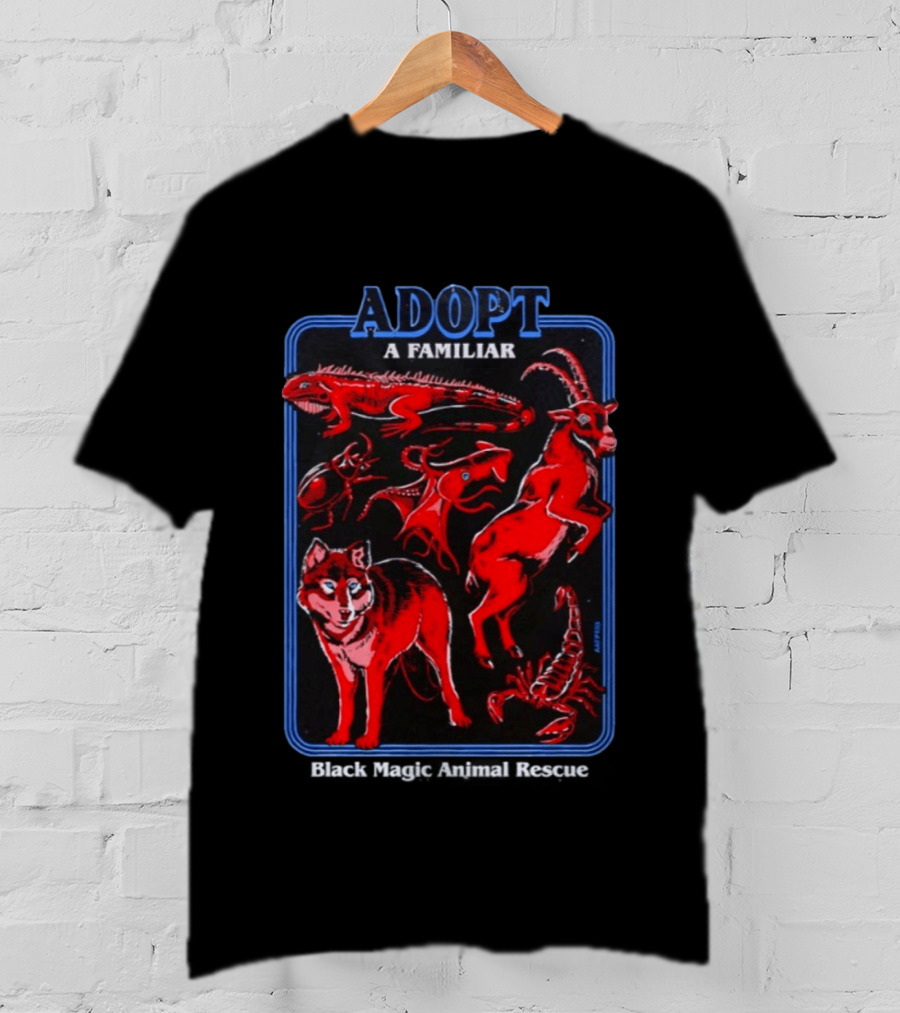 Adopt A Familiar Wolf Black Magic Animal Rescue T-Shirt