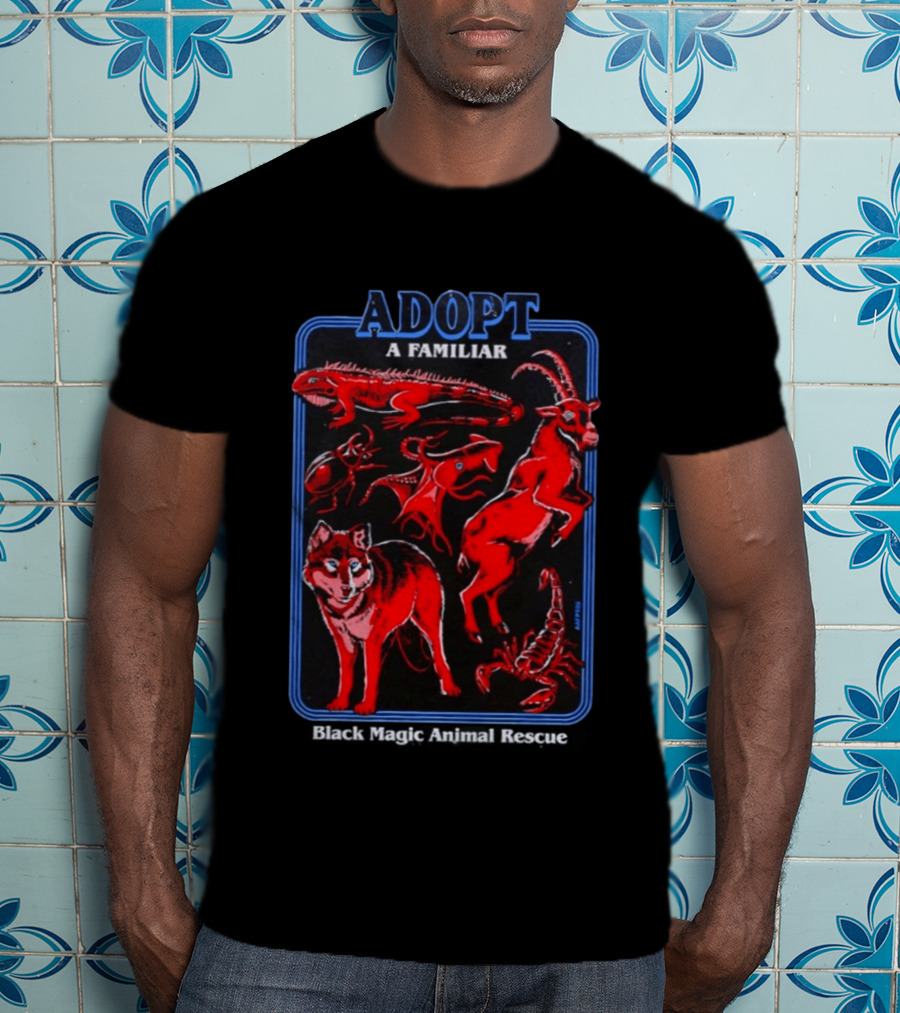 Adopt A Familiar Wolf Black Magic Animal Rescue T-Shirt