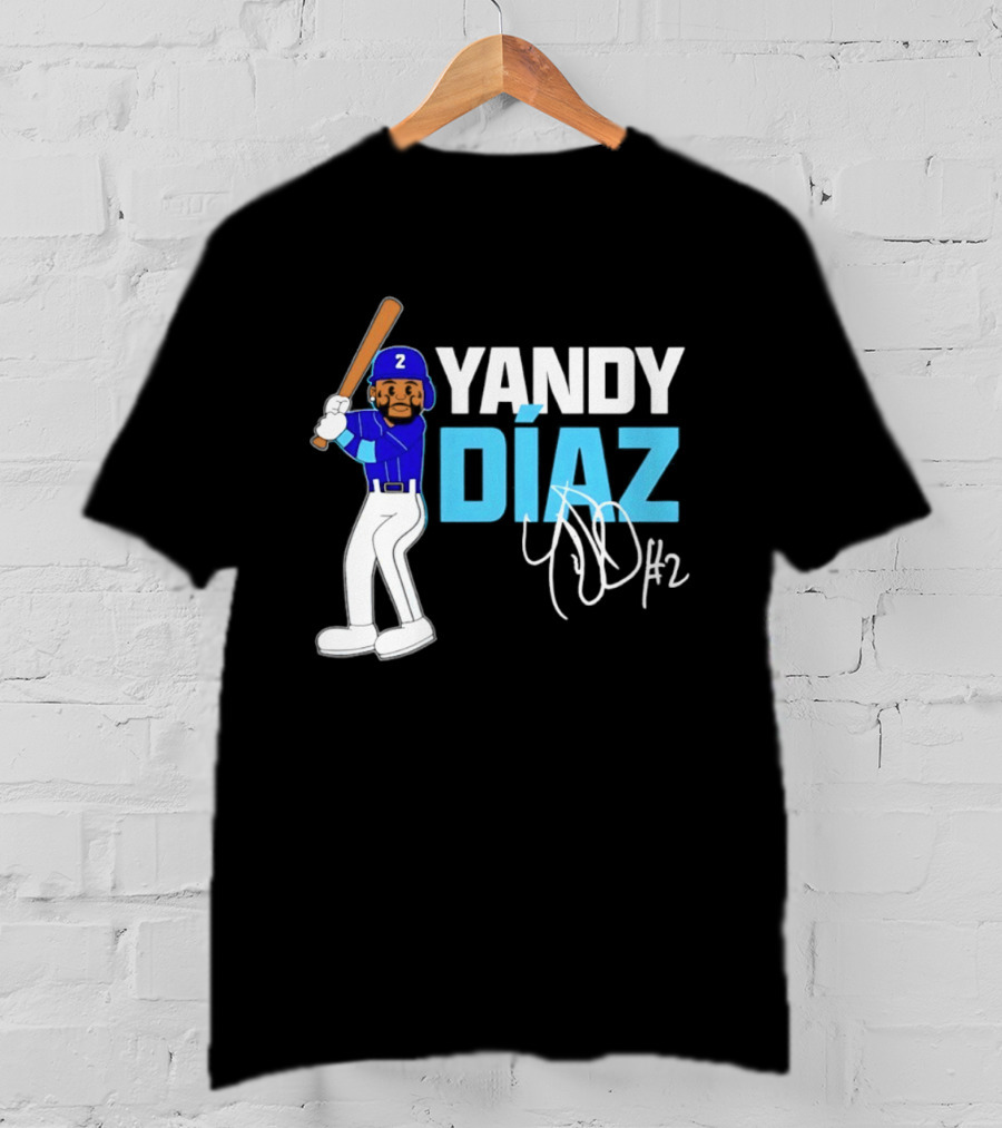 Yandy Diaz Tampa Bay Rays 2026 ALCS Cartoon Player Number 2 T-Shirt