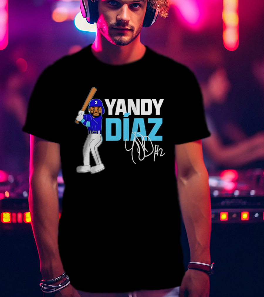 Yandy Diaz Tampa Bay Rays 2026 ALCS Cartoon Player Number 2 T-Shirt
