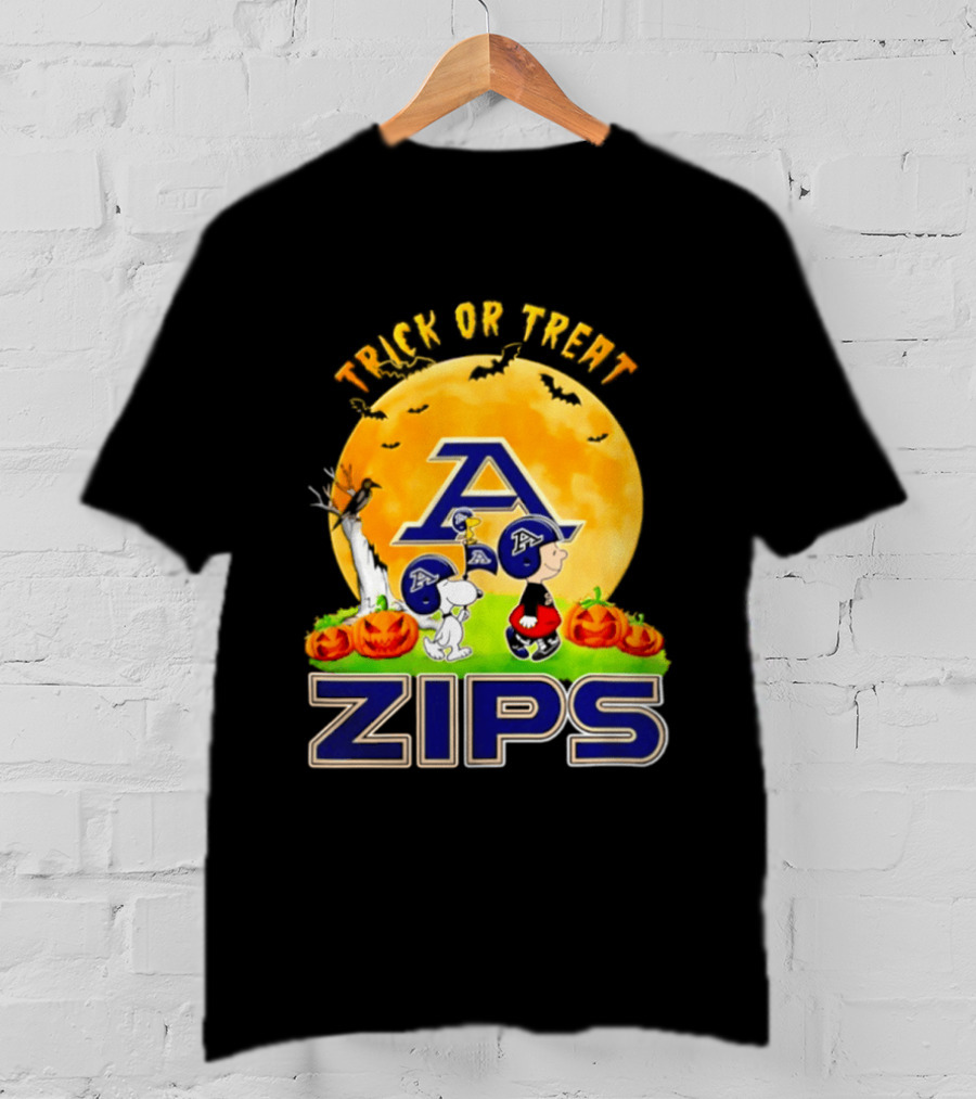 Akron Zips Peanuts Trick Or Treat Halloween Abbey Road 2026 T-Shirt