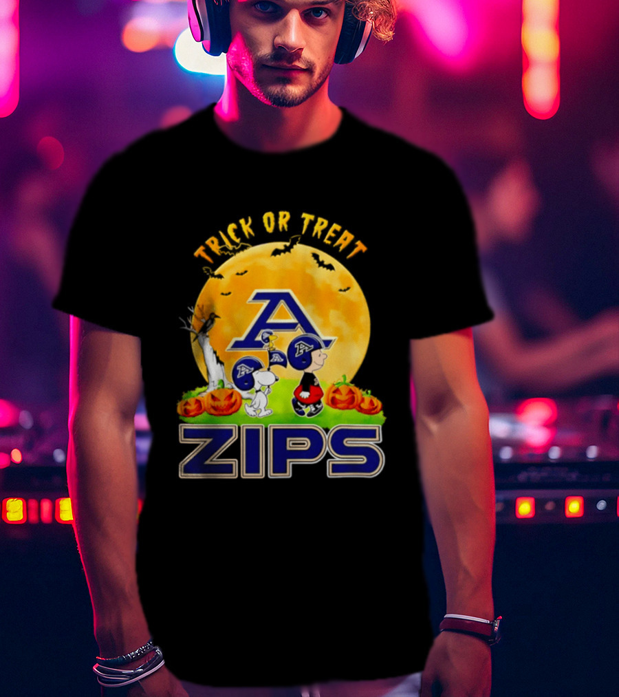 Akron Zips Peanuts Trick Or Treat Halloween Abbey Road 2026 T-Shirt
