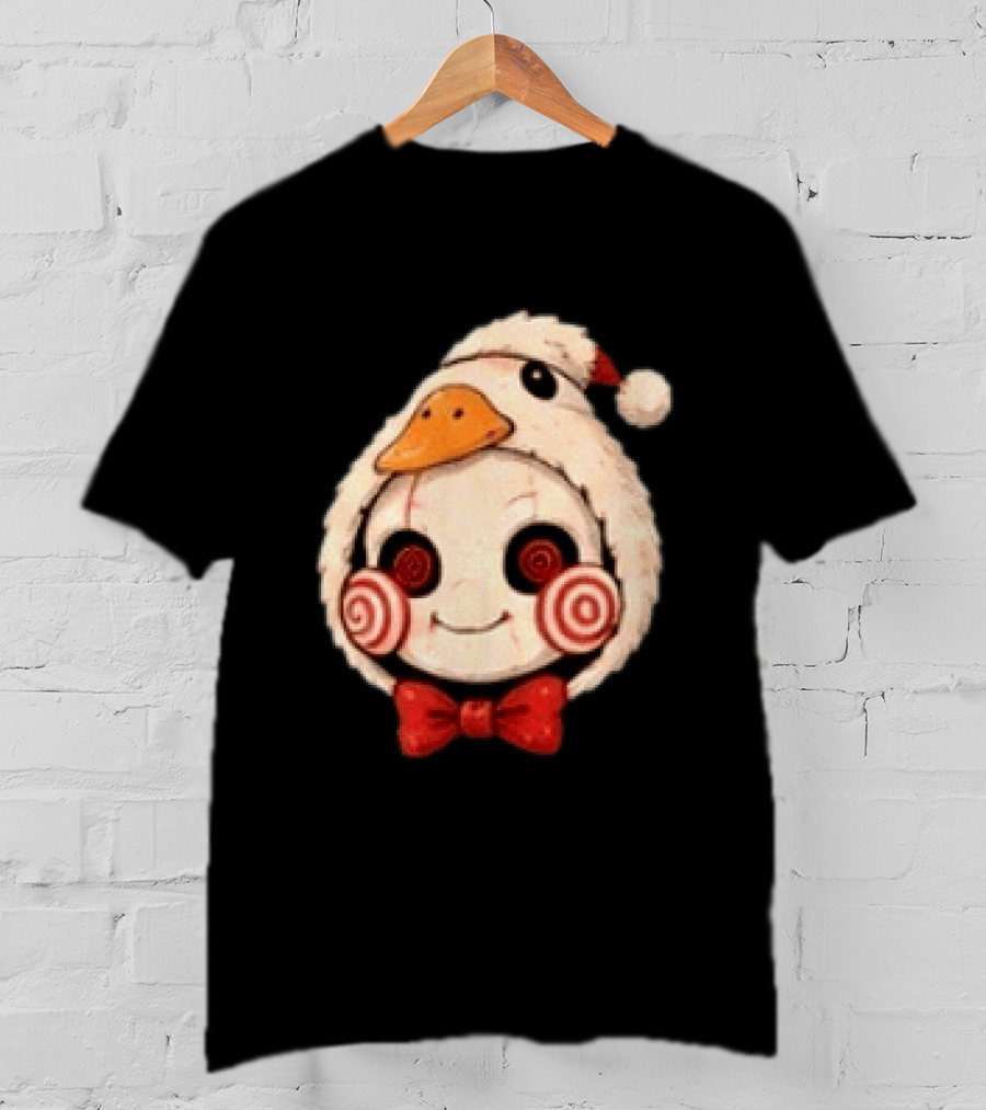 Jigsaw I Want To Play A Game With Cookies Christmas Santa Chicken Costume T-Shirt