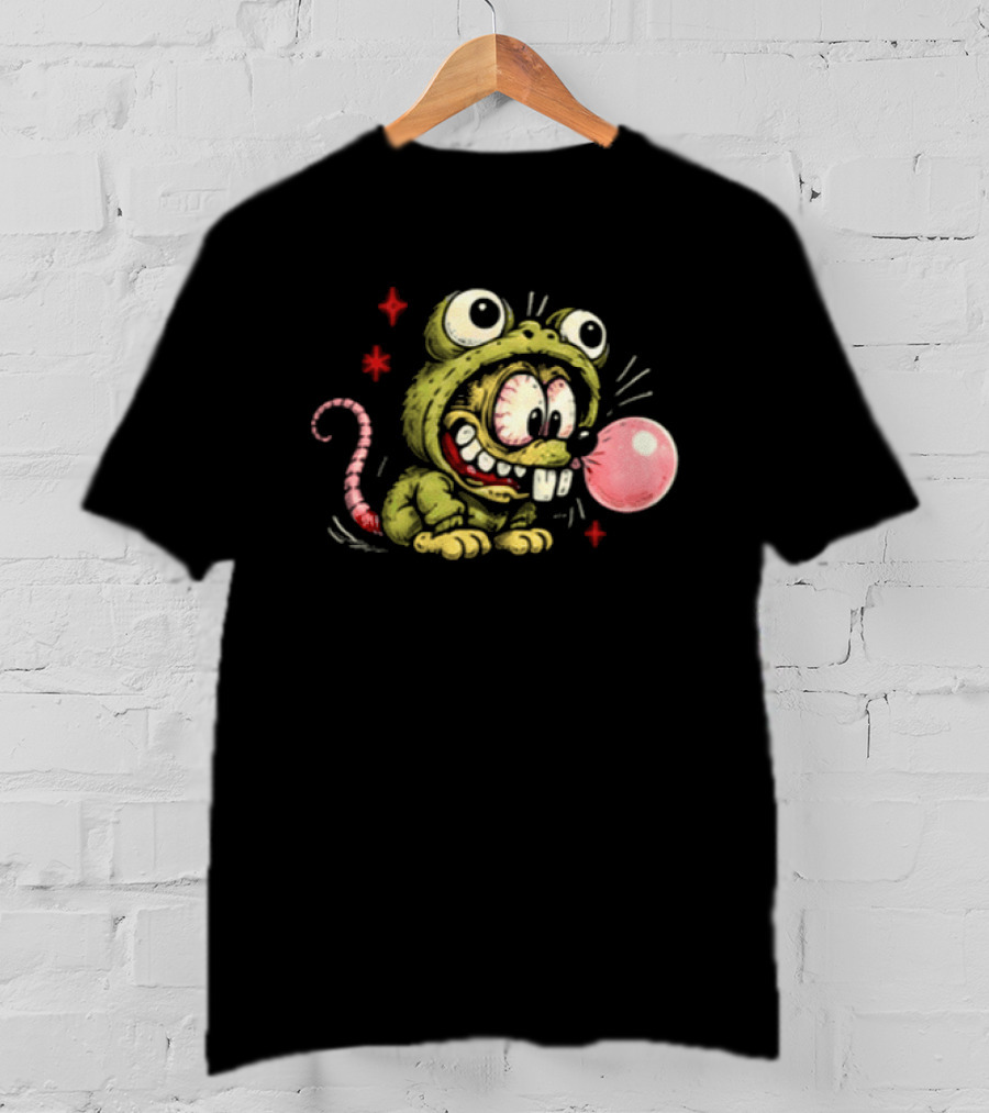 Baby Rat Fink Frog Christmas Oops My Bad Bubble Trouble Fun For Rat Fink Lovers T-Shirt