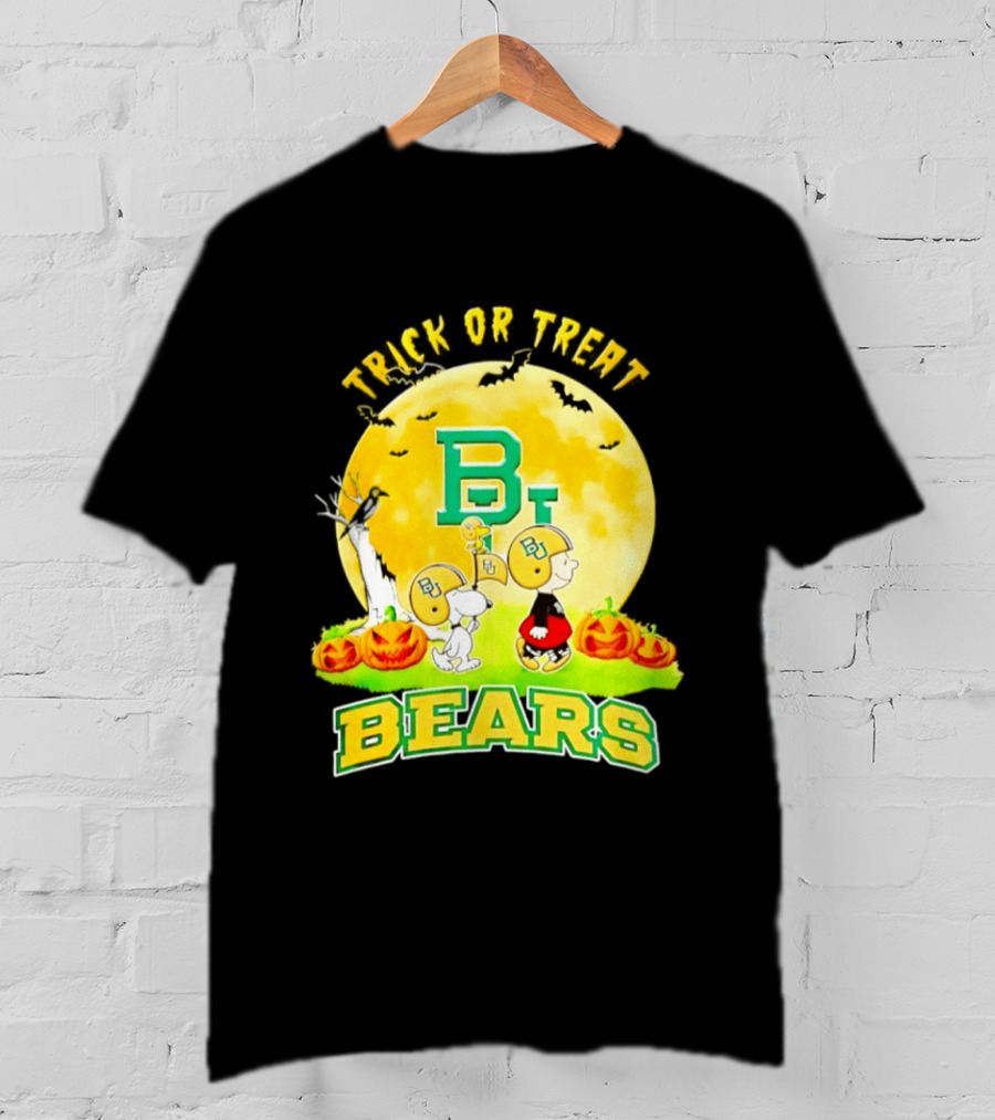 Baylor Bears Peanuts Trick Or Treat Halloween Football Helmets Pumpkins 2026 T-Shirt